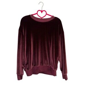Velour Velvet Lounge Pullover Cozy Luxe Loungewear Womens Small Purple